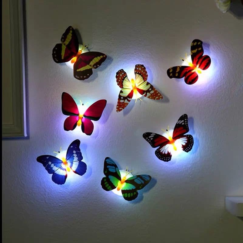 Glow-in-the-Dark Butterfly 3D Self-Adhesive Wall Decals for Living Room, Bedroom, Kids Room, Wedding Room Decor - Free Shipping