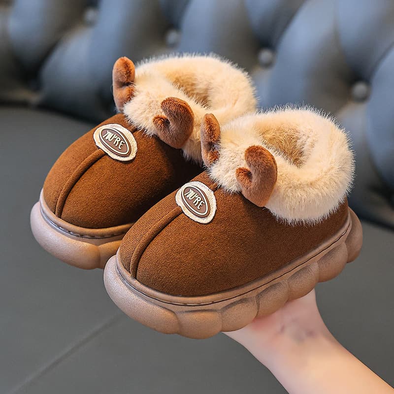 Children's Cotton Shoes Winter 2024 New Cartoon Warm Anti-Slip Boys and Girls Home Outdoor Baby Plush Cotton Shoes