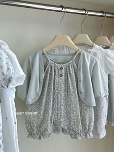 Spring and Summer Baby Girl Clothes Infant Romper Bodysuit Two-Piece Set Newborn Outfit with Wrap Bodysuit