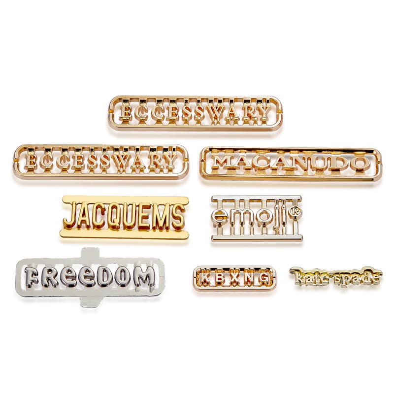 Zinc Alloy Luggage Letter Logo Metal Badge Clothing Hardware Accessories Bag English Letter Metal Label Custom