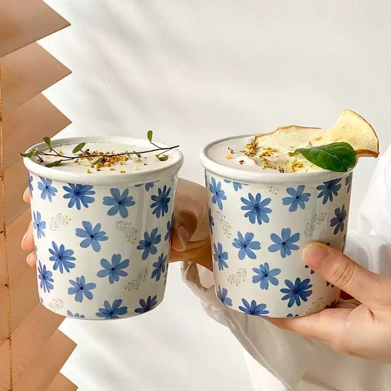 Vintage Exquisite Coffee Cup, Unique Handheld Cup, Water Cup, Mug, Paper Cup Shape, Home Breakfast Milk Oatmeal Cup
