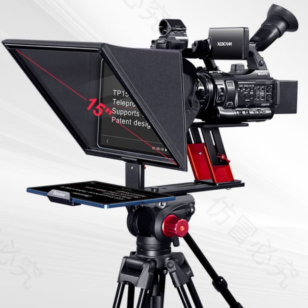 Besview TP150 Teleprompter for Live Streaming, Portable Large Screen Compatible with Tablets, DSLR, and Mirrorless Cameras