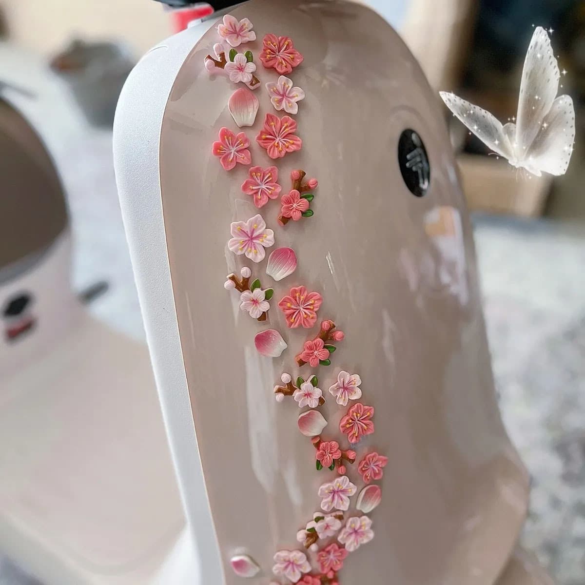 Popular Peach Blossom Car Stickers Electric Car DIY Decoration 3D Stereo Accessories Flower Car Accessories Ornaments Small Decoration