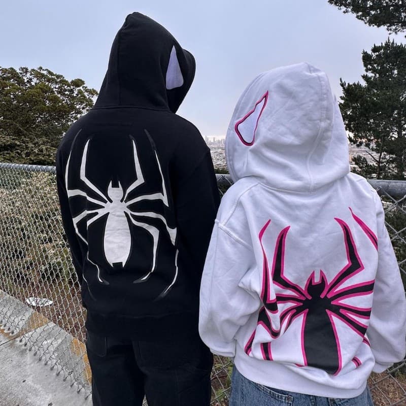 2023 Halloween Personalized Unisex Hoodie Y2K Couple Oversized Spider-Man Zip Hoodie