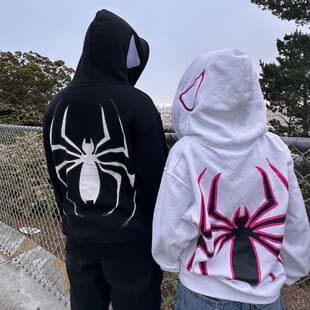 2023 Halloween Unisex Hoodie Y2K Couple Oversized Spider-Man Zip Hoodie