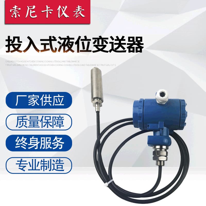 Digital Display Immersion-Type Liquid Level Transmitter, Static Pressure Water Level Meter for Fire Water Tanks, High-Precision Cable-Type Liquid Level Meter for Pools