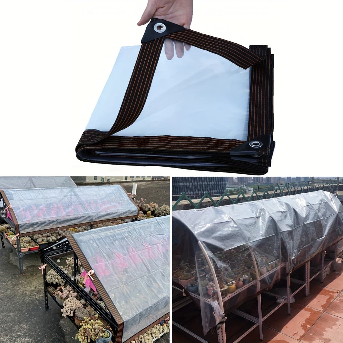 Transparent rainproof cloth, waterproof fabric, plastic sheeting, tarpaulin, balcony window shield, succulent rain cover, heat insulation, thickened greenhouse film