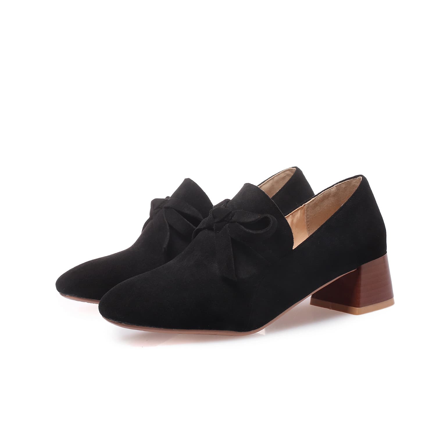 19-23 Spring and Autumn Round Toe Chunky Heel High Heels Single Shoes Export Large Size Women's Shoes Sizes 32-52 Cross-Border Products