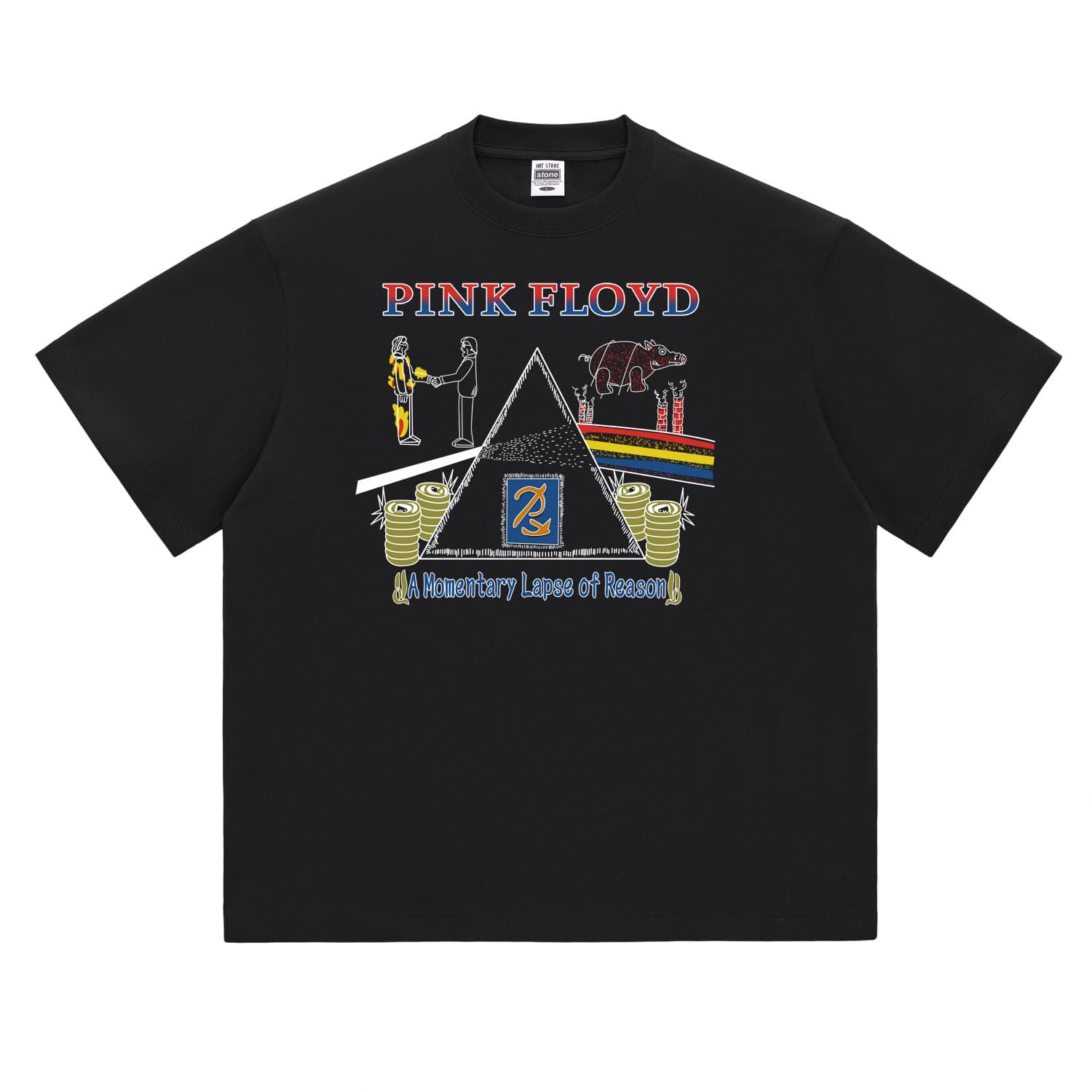 Hot Stone CLUB Rock T-Shirt Pink Floyd Streetwear Vintage Unisex Cotton Print Comfortable Breathable Summer