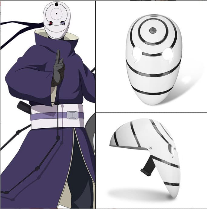 Anime Mask Cosplay Accessories - Obito Mask, Tobi, Madara Ninja Prop with Sharingan Eye