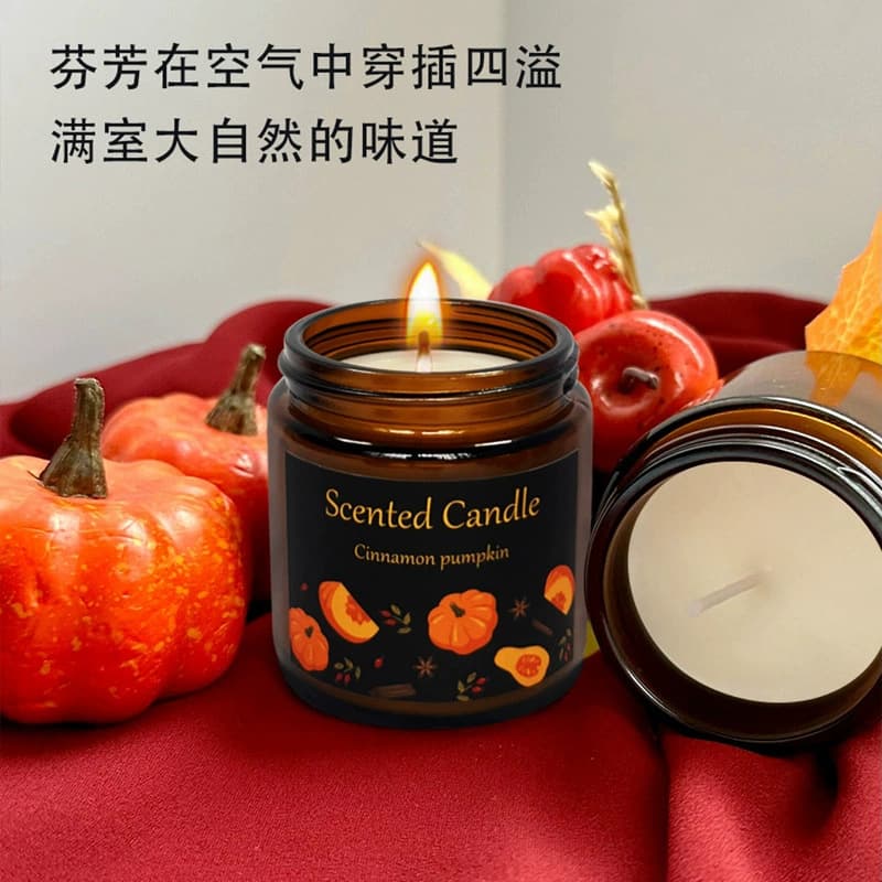 Cross-border Aromatherapy Candle Wholesale Soy Wax Scented Gift Box Set of 6 Amber Glass Jar Candles