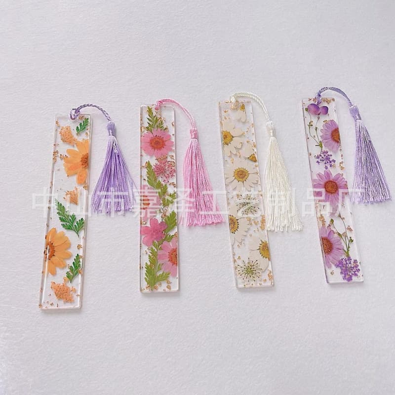 Creative Dried Flower Bookmarks Real Flower Resin Crystal Bookmark Custom Business Gift