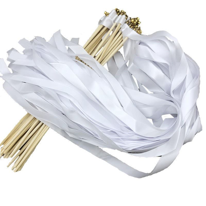 Ribbon fairy wand magic wand ribbon pull flower atmosphere layout props lawn wedding party birthday decoration hand-thrown