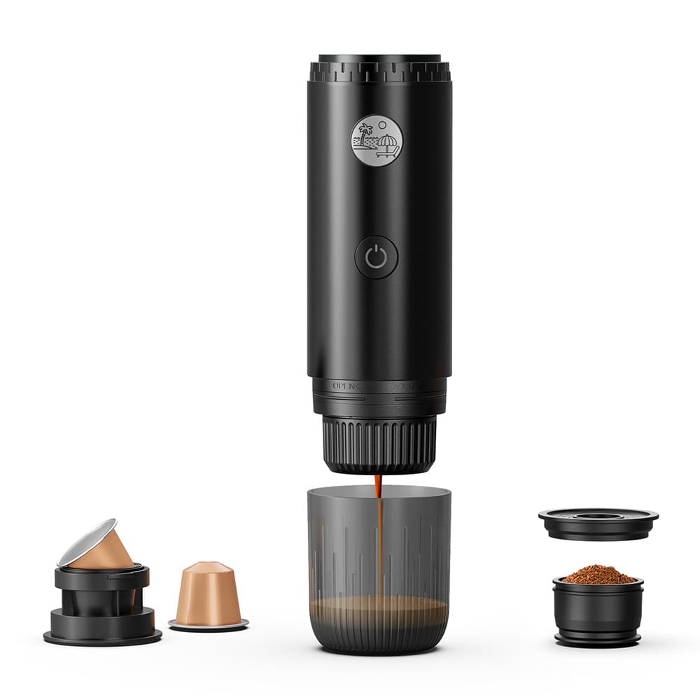 Portable Capsule Coffee Machine, Electric Home Espresso Maker with Pump Pressure, Small, for Ground Coffee and Capsules