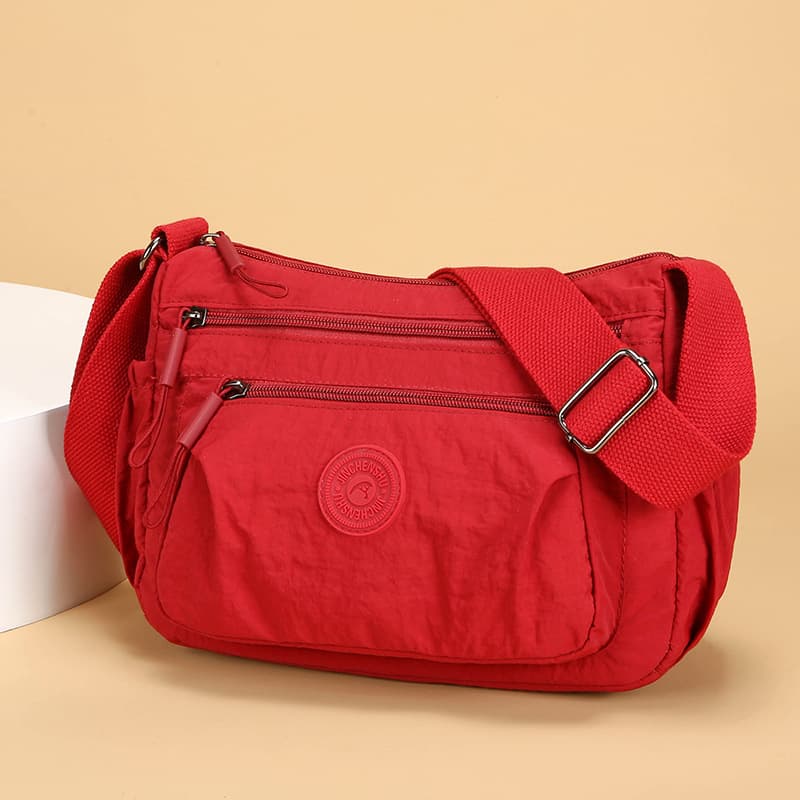 Nylon multi-layered mother bag, simple waterproof and durable shoulder crossbody bag, lightweight commuting travel bag, women's bag