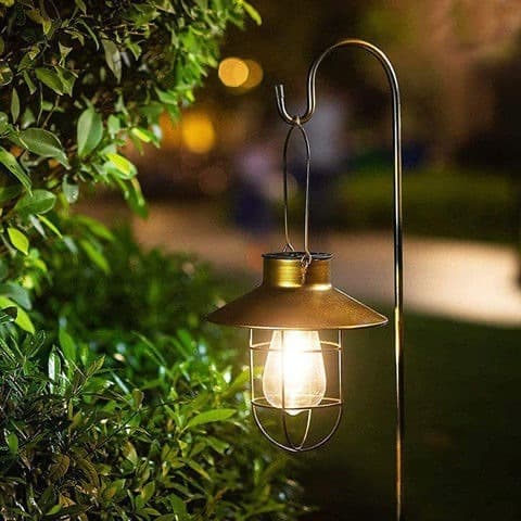 Solar Iron Art Vintage Tungsten Filament Lamp Outdoor Waterproof Decorative Ground Insert Light Street Light Lawn Garden LED Light