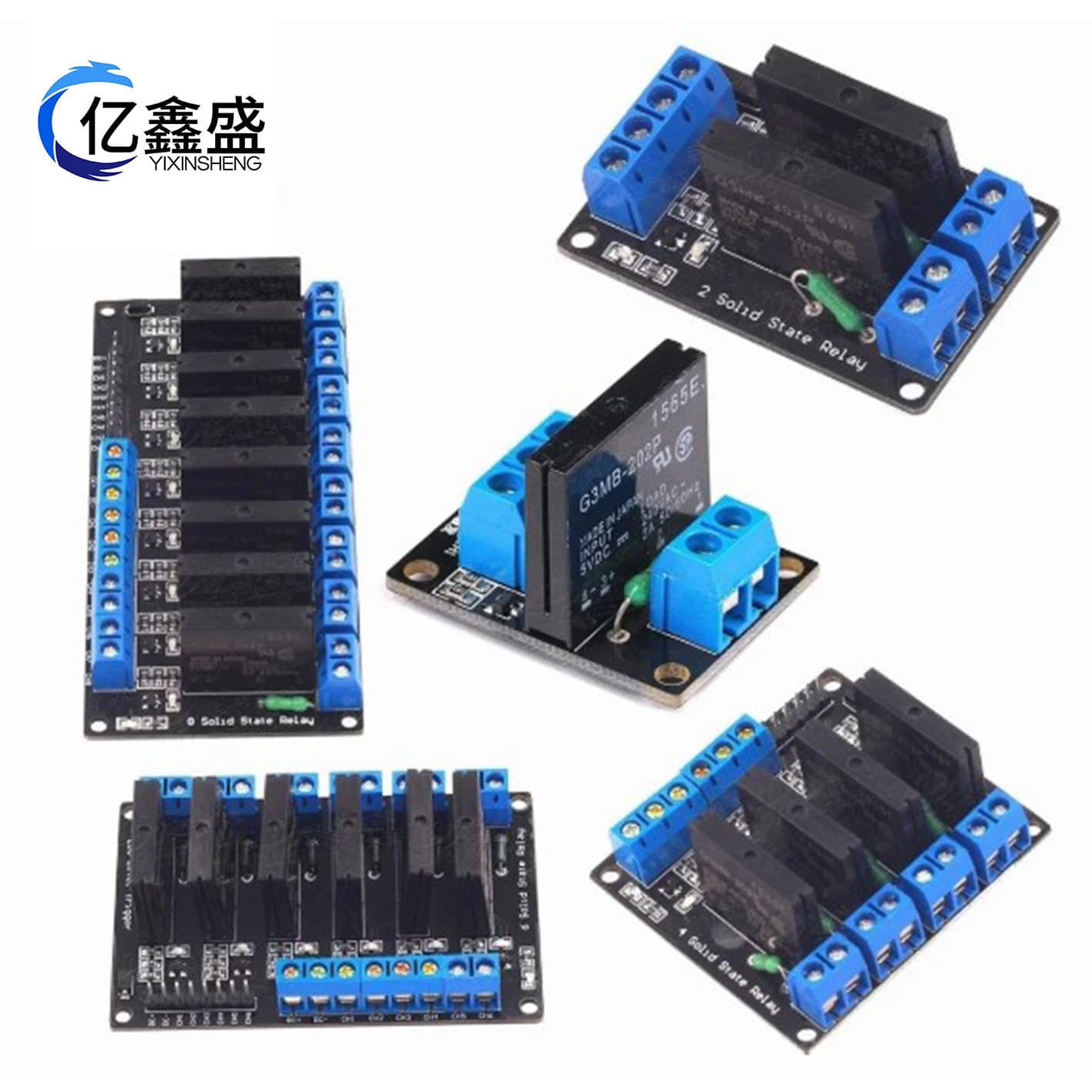 Low-level solid-state relay module, 1/2/4/8 channels, 5V with fuse, 250V 2A solid-state relay.