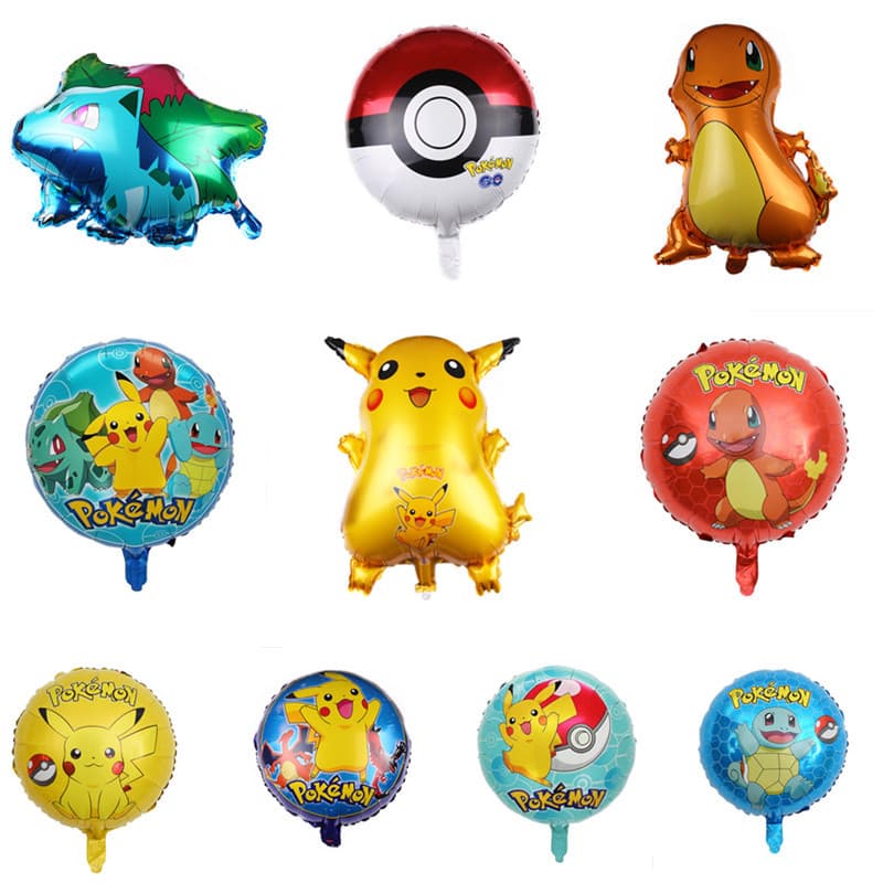 New 18-inch Pikachu Aluminum Foil Balloons, Poke Ball Children's Toy Decoration Balloons Wholesale