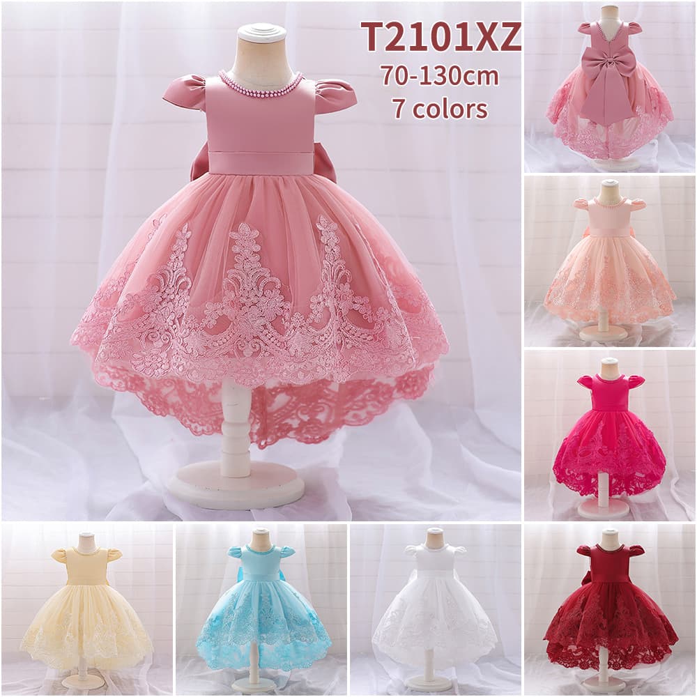 Girls Christmas Dress Butterfly Knot Princess Skirt Puffy Tulle Gown Flower Girl Elegant Wedding Dress Children's Party Outfit