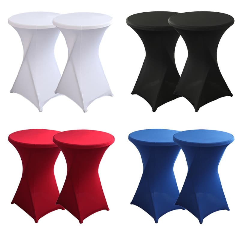 Factory direct sales of bar table covers, solid color banquet cocktail tables, high-leg tablecloths, adjustable tables, elastic round table covers