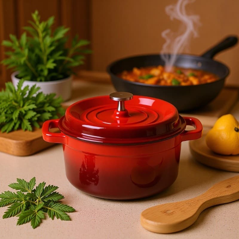 Wholesale General 22CM Cast Iron Enamel Pot Double Ear Braising Pot Stew Pot Soup Pot
