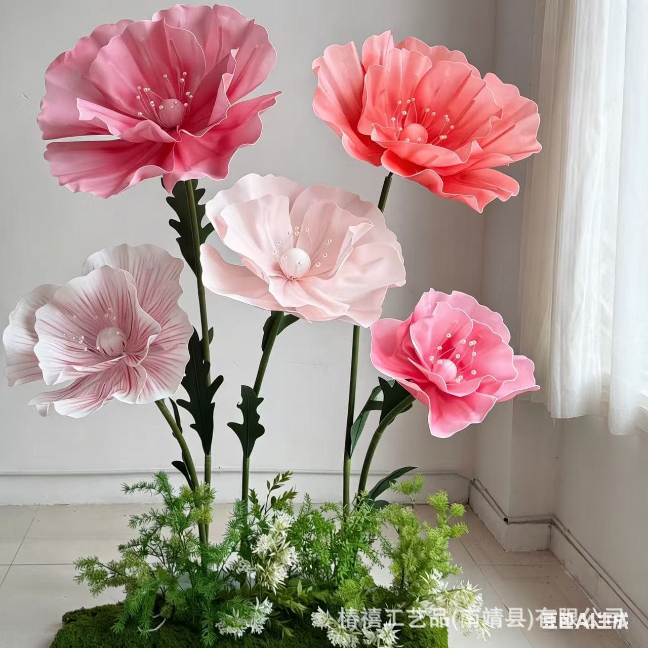 Large wedding props road led flowers stage foam paper flowers shopping mall presentation wedding layout decorative window ornaments