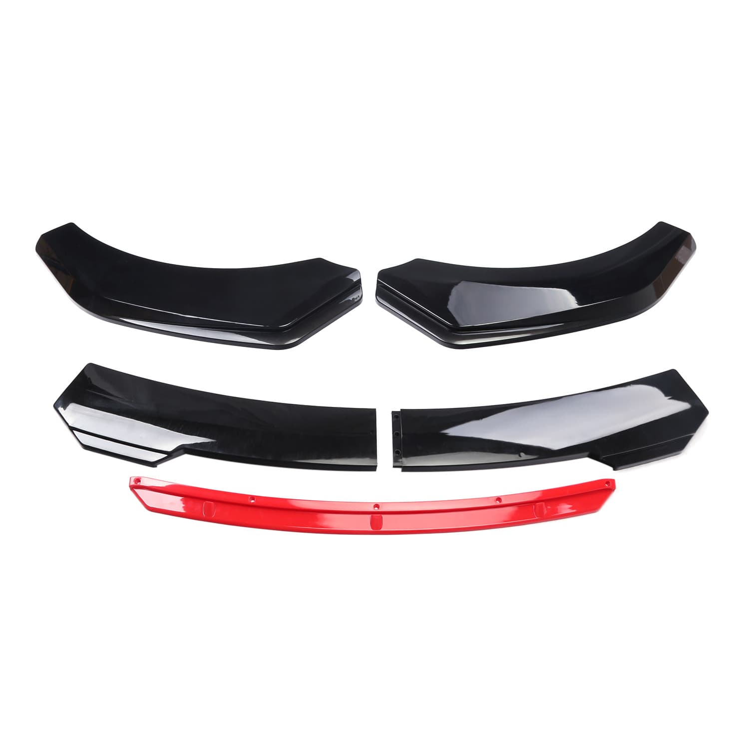Universal four-section front lip, racing-style four-section adjustable front splitter, flat-angle double-layer four-section front lip chin.