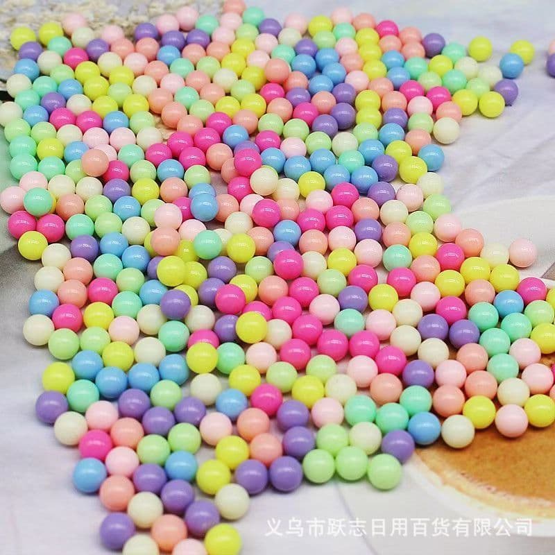 Candy-Colored Solid Color Round Beads, Macaron-Colored Bubble Beads, Spherical Beads, Multicolored Bubble Bead Filler