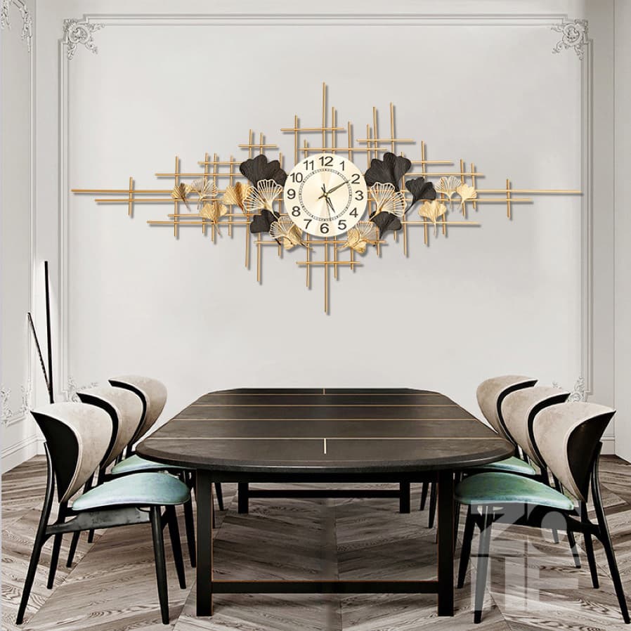 Modern Luxury Wall Clock Iron Art Dining Room Living Room Decorative Clock 3D Wall Painting Hanging Picture Home Decor