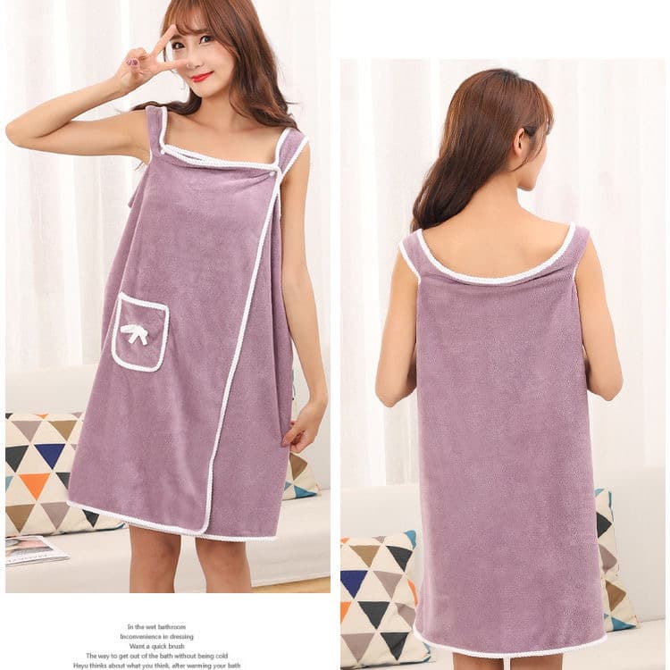 Coral Fleece Wearable Towel Women Adult Tube Top Strap Bath Skirt Soft Absorbent Shower Specific Towel Manufacturer Wholesale