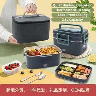 New Factory Cross-Border Electric Lunch Box, No Water Needed, Plug-in Heating, Portable Bento, Multifunctional Heating