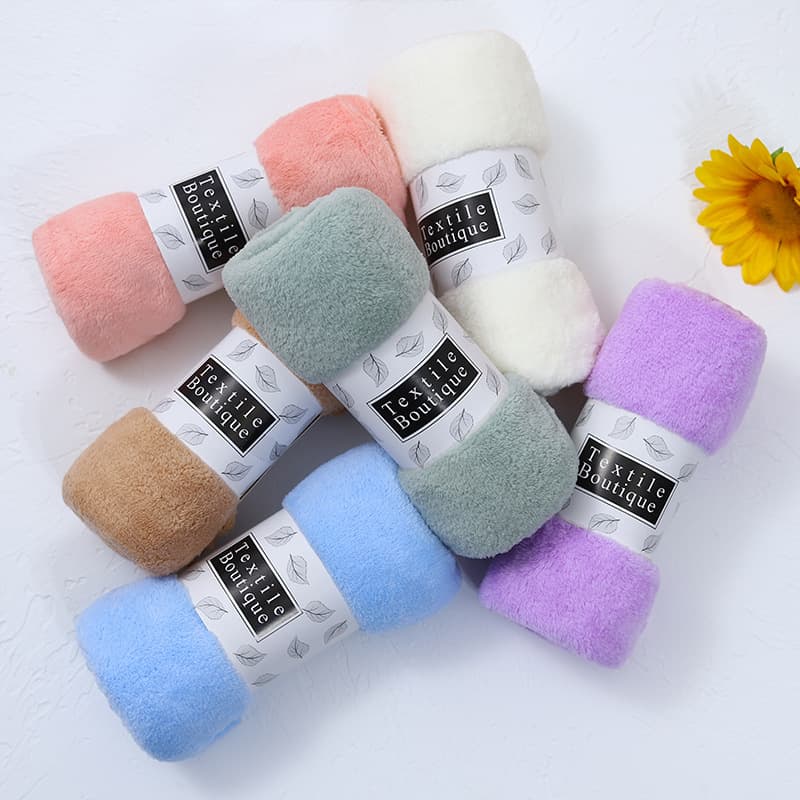 Factory Wholesale Warp Knitted Coral Fleece Towel, Thickened Soft Absorbent Less Shedding Face Towel with Logo Gift