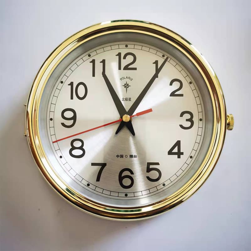 Polaris Quartz Clock SY5C with CCS Ship Inspection Certificate, Stainless Steel Copper-Plated Shell (Copper before 2018)