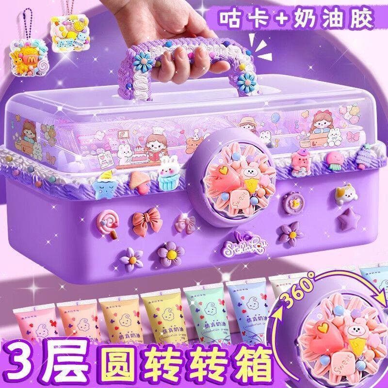 DIY Kuku Cream Glue Kuku Set, Girls' Handmade Children's Ins-Style Journal Stickers, Birthday Gift Shengyang Style
