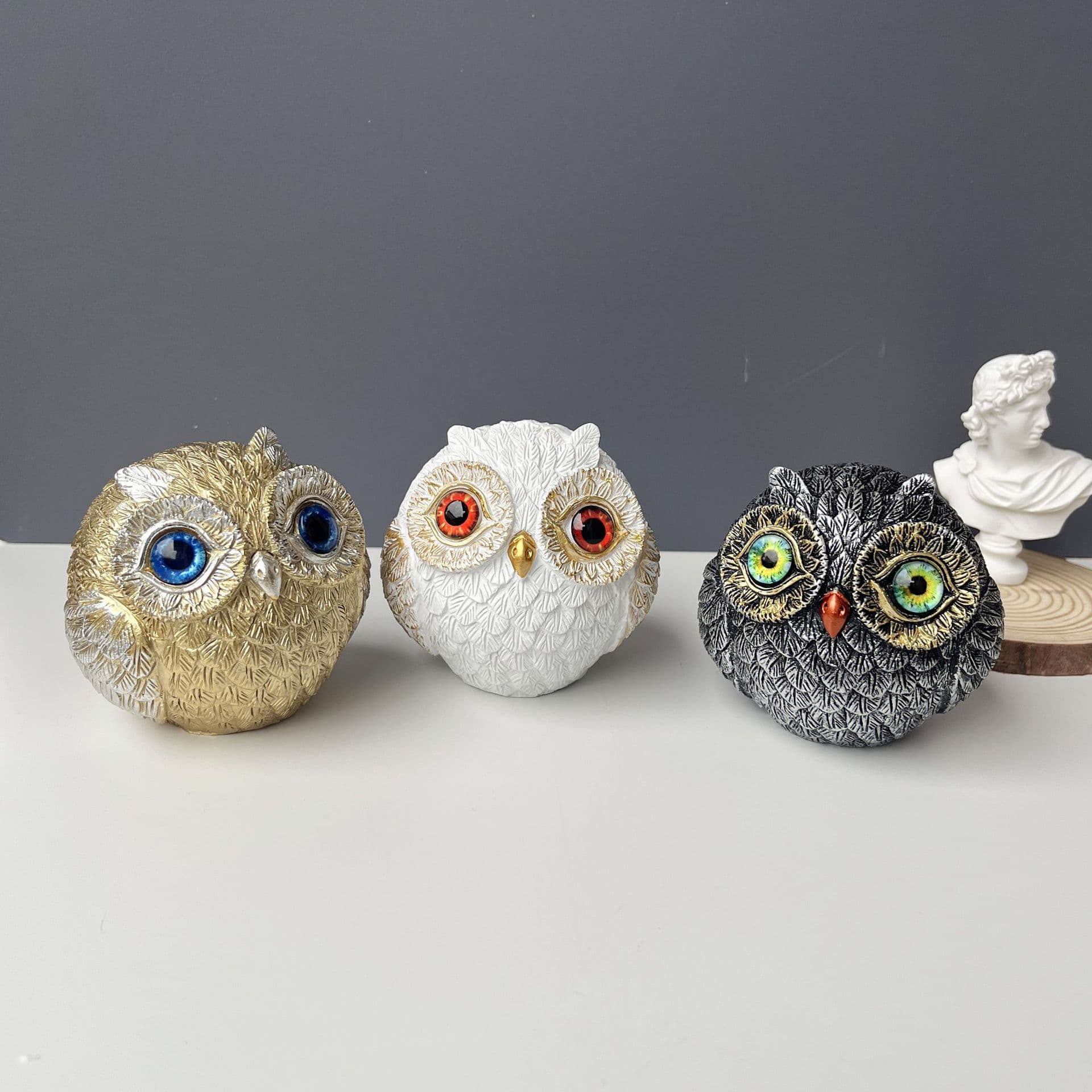 Cross-border Owl Desktop Ornament Owl Beads Pendant Home Craft Cute Desktop Decoration