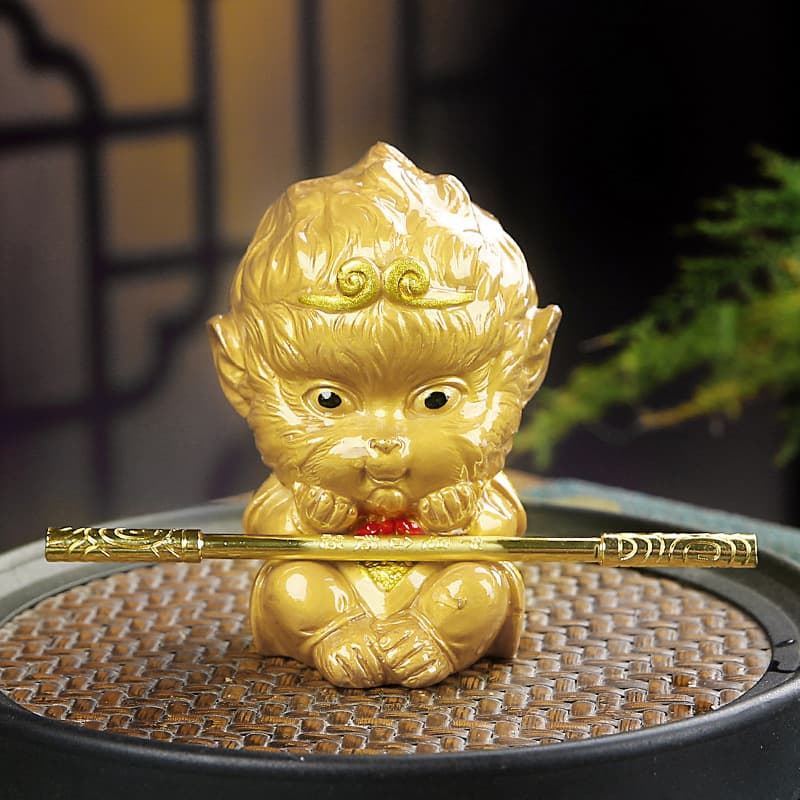 Color-Changing Hot Water Monkey King Tea Pet, Zen-inspired Gift for Tea Table Decoration, Tea Set Accessory
