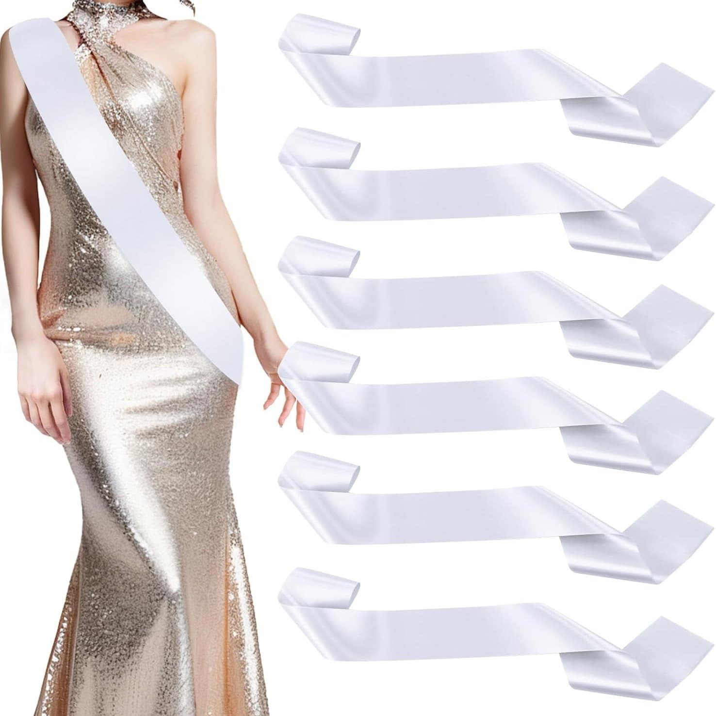 Blank Cross-border Satin Sash Ceremony Ribbon Blank Ceremony Shoulder Sash Party Blank Sash