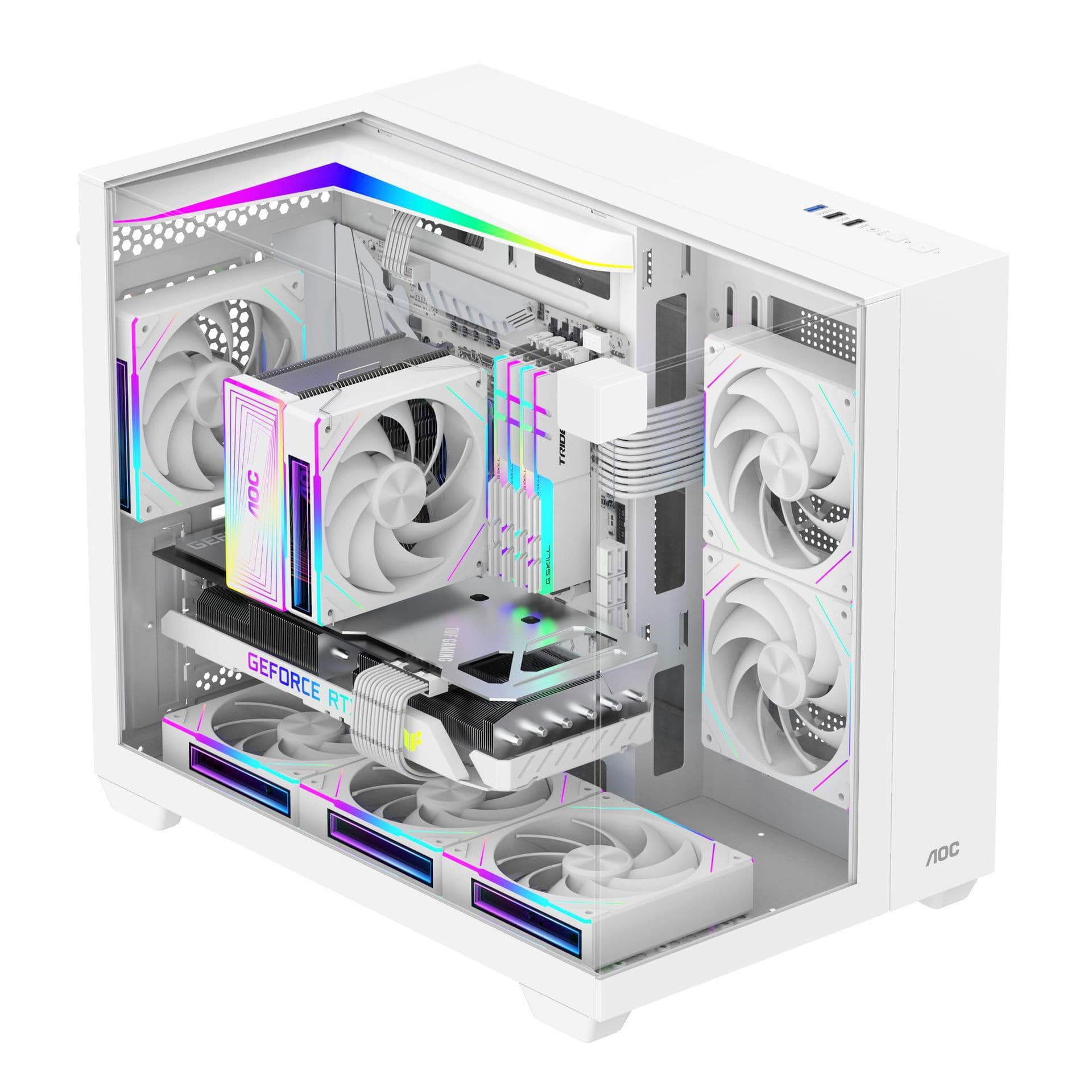 AOC CG399 gaming computer sea view room chassis panoramic three-sided glass supports M-ATX motherboard 240 water cooling
