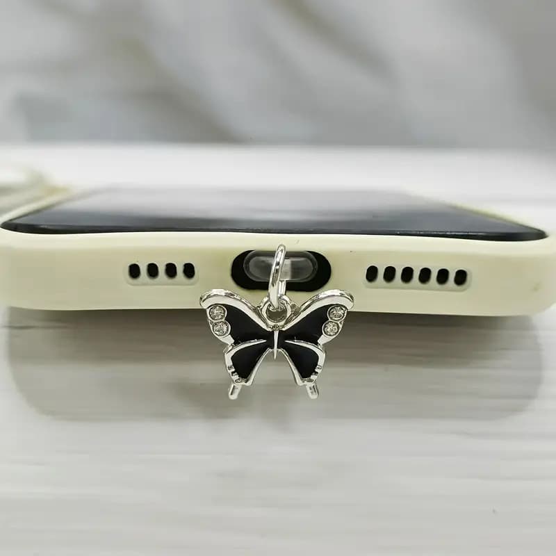 Cross-border Phone Charging Port Dust Plug Type-C Interface Decorative Hole Rhinestone PVC Earphone Dust Plug Glitter Diamond