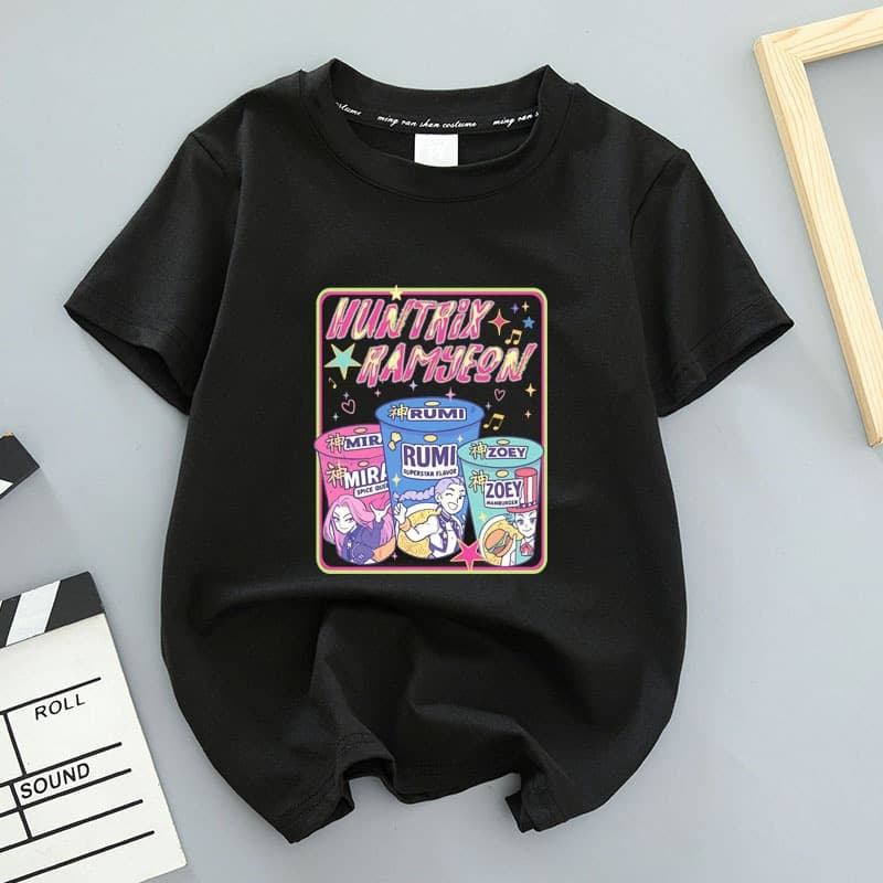 New Korean Style Short Sleeve T-Shirt for Men and Women, Mom and Dad, Hunter Witch HUNTRX Family Matching Outfit