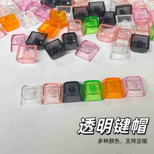 Transparent PC Keycaps XDA Profile Multicolor Keycaps Keychain Mechanical Keyboard Cross Hole Universal