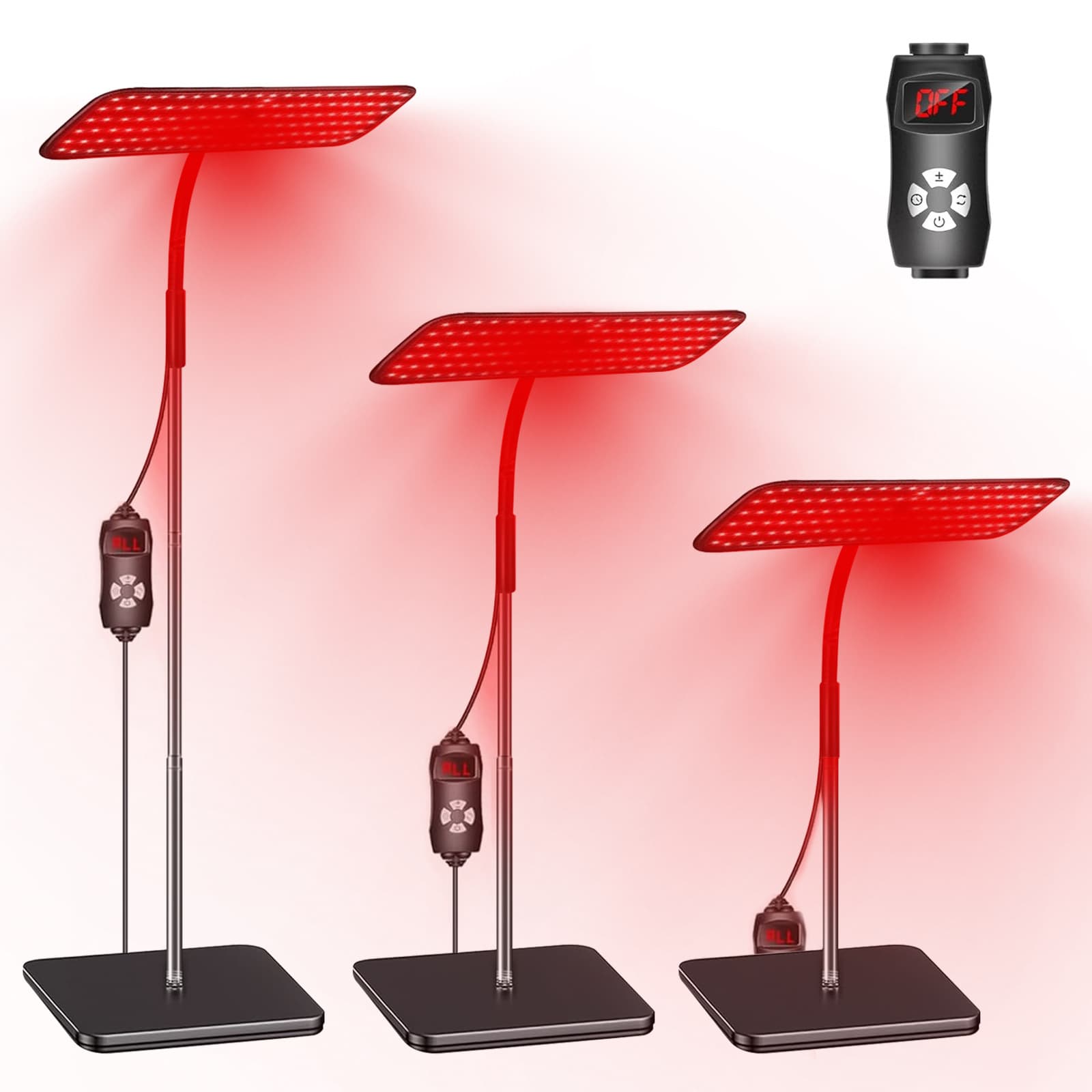 Large-capacity infrared therapy lamp, telescopic timer, beauty and skin care lamp, pulse infrared LED lamp, 850nm/660nm.