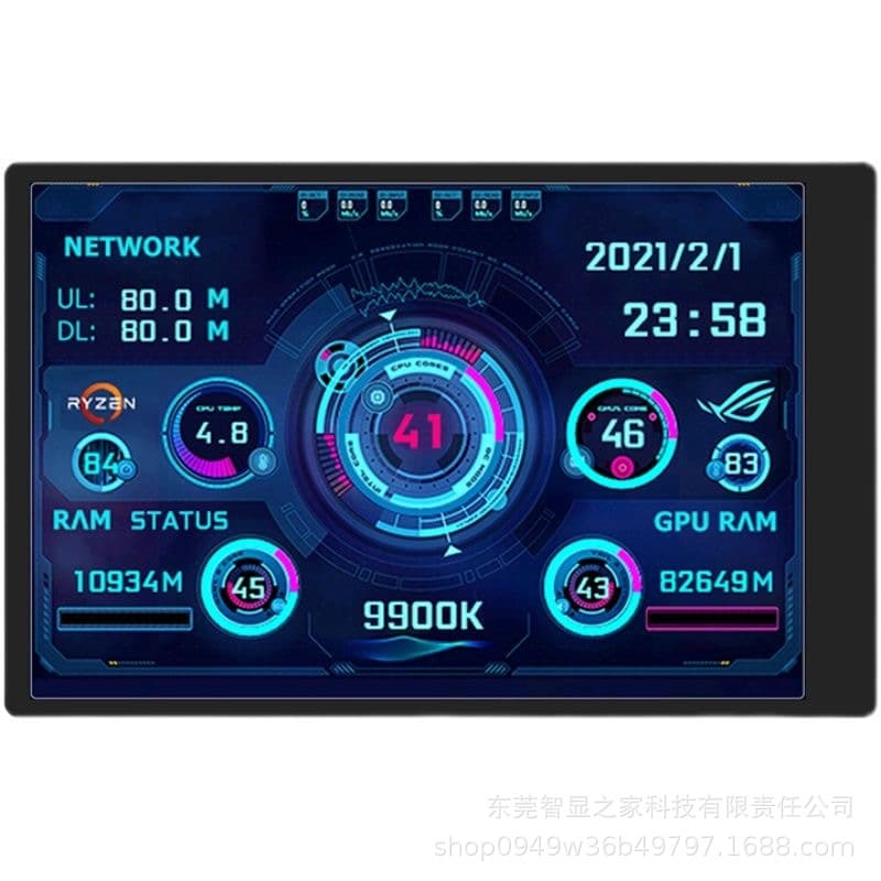 Turing Smart Screen 3.5-inch Secondary IPS Full View USB Monitor for Desktop PC Status Display, No AIDA64 Installation Required