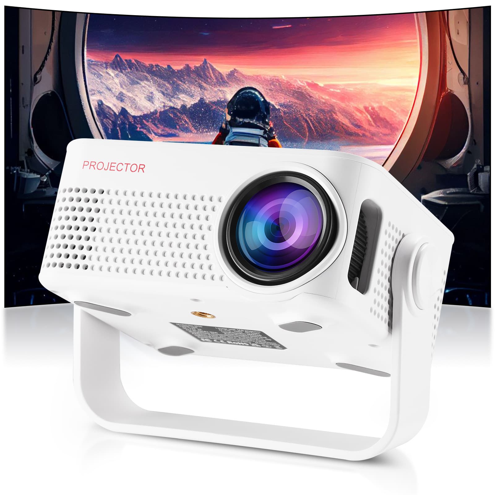 M50 Portable Projector Home 1080P HD Slim 3D Projector Phone Screen Mirroring WiFi Lightweight Portable
