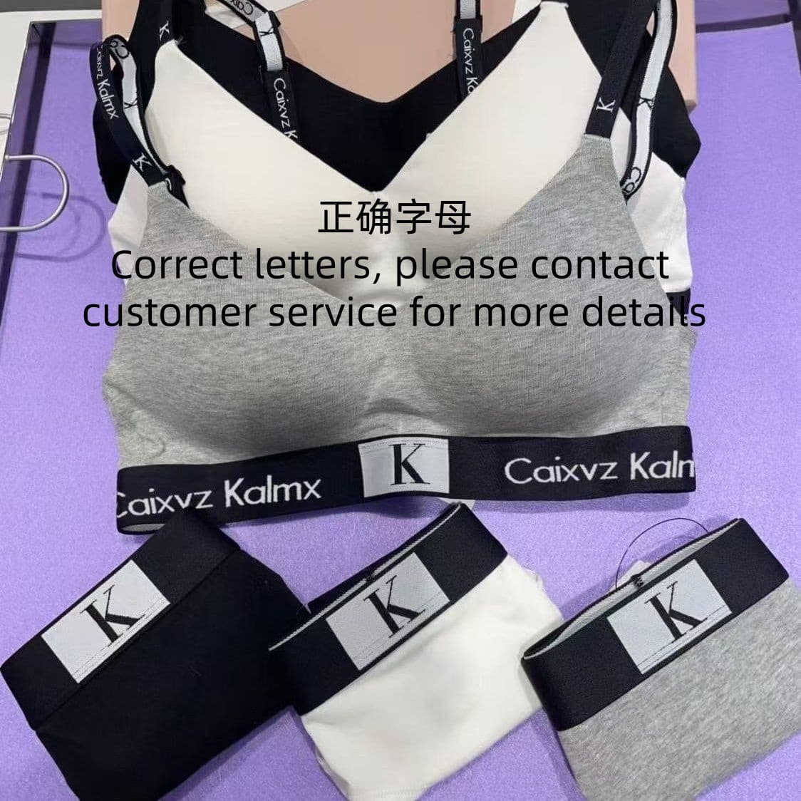 Cross-border Women's Lingerie Set Original Label υοCK Racerback U-Neck Panty Set Breathable Triangle Cup Set