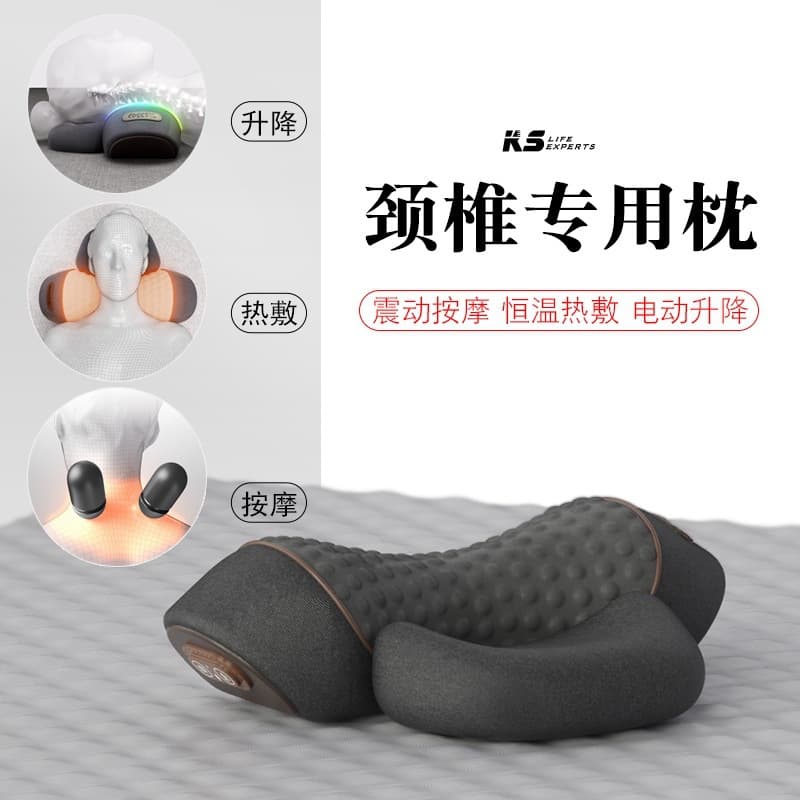 Cervical Pillow for Neck Vertebrae Support, Specialized Sleeping Massage Spine Pillow with Non-Traction Heat Therapy and Cylindrical Neck Repair