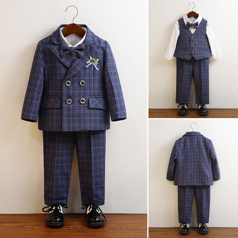 Children's Suit Set Spring Autumn Boy Suit Floral Boy Wedding Suit Boy Speech Piano Performance Suit