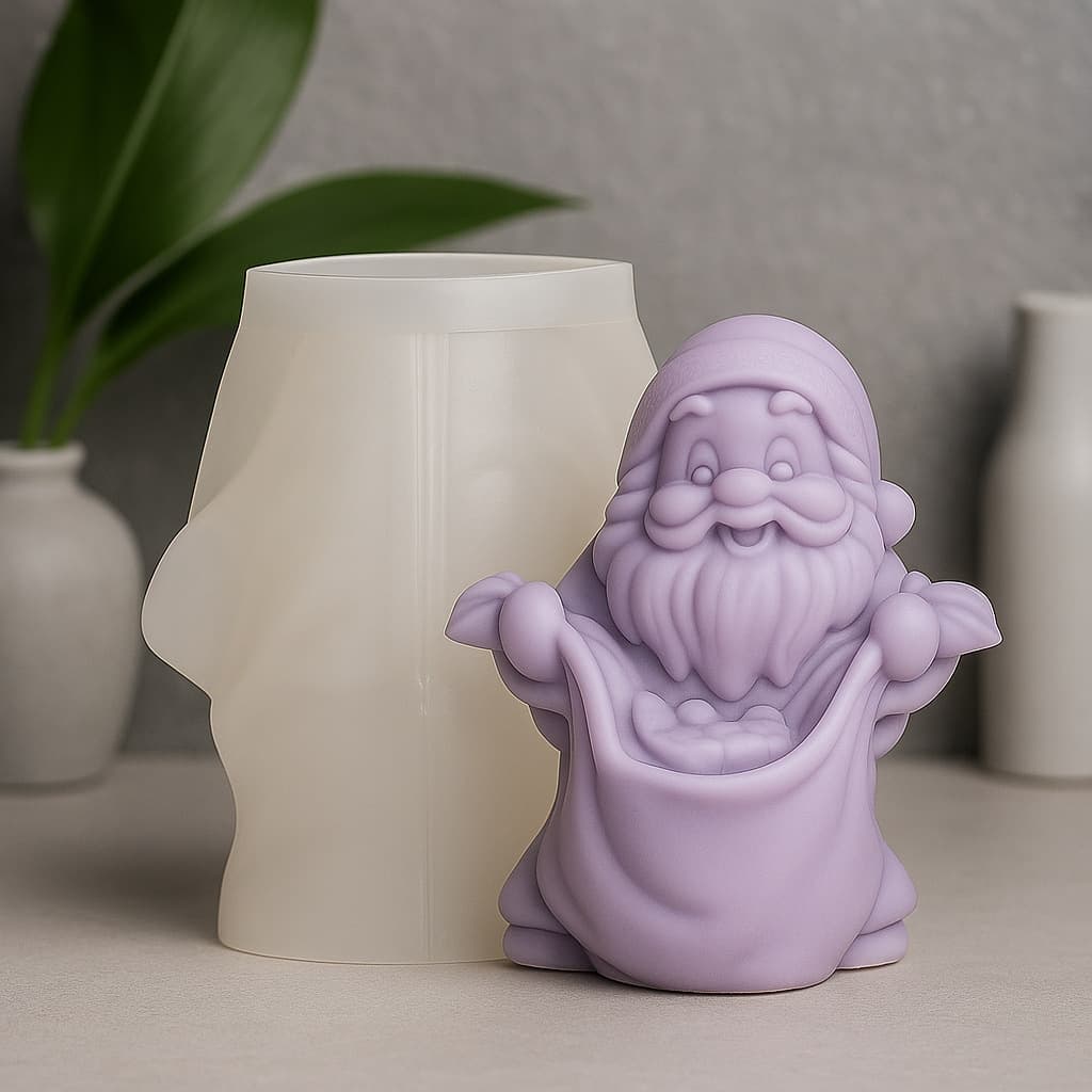 Double Handle Bag Santa Claus Candle Silicone Mold DIY Aromatherapy Plaster Resin Christmas Mold
