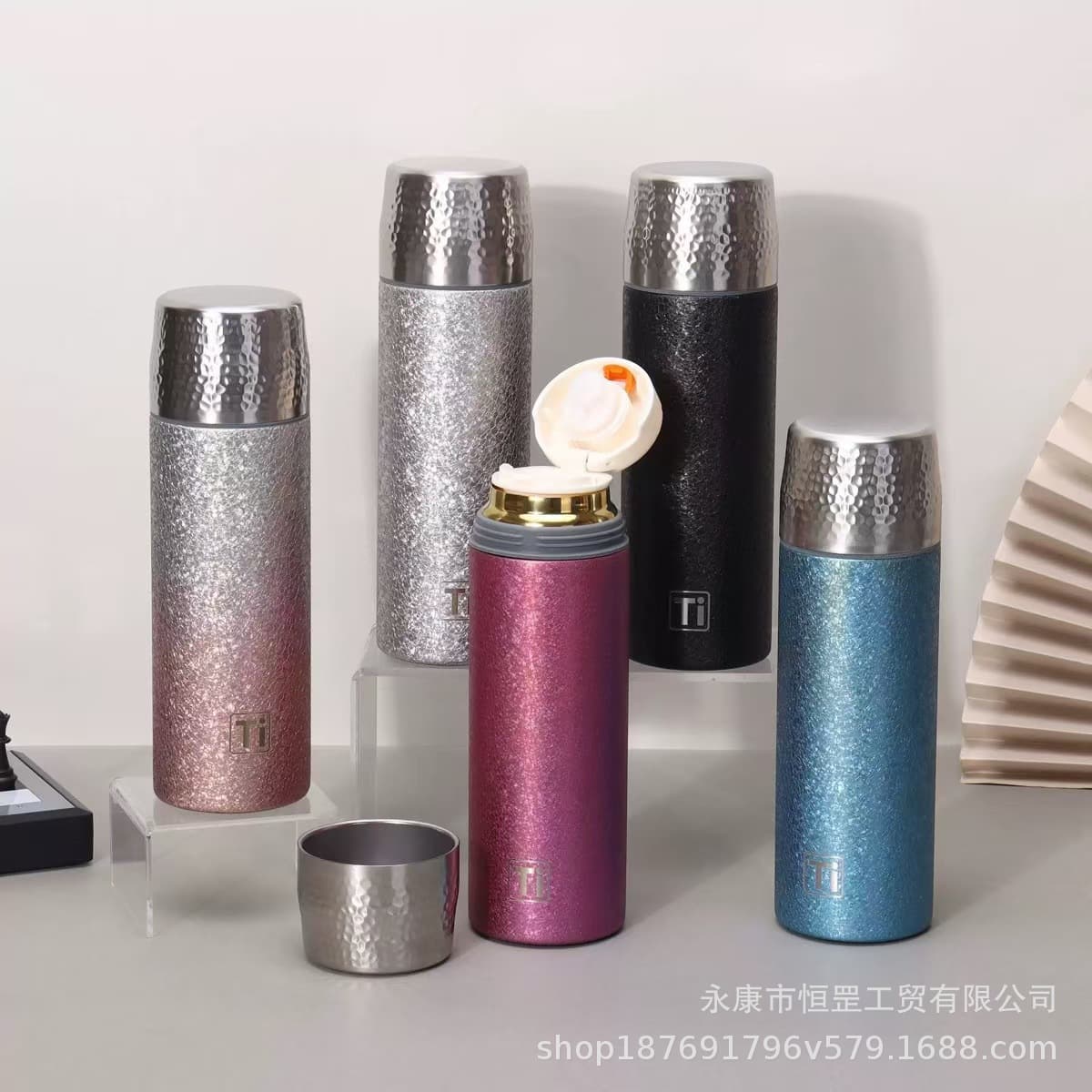 Titanium Thermos Cup Gift Box, Light Luxury Business Gift Set, Tea Brewing Cup, Tea Water Cup, Light Luxury and High-End Feel