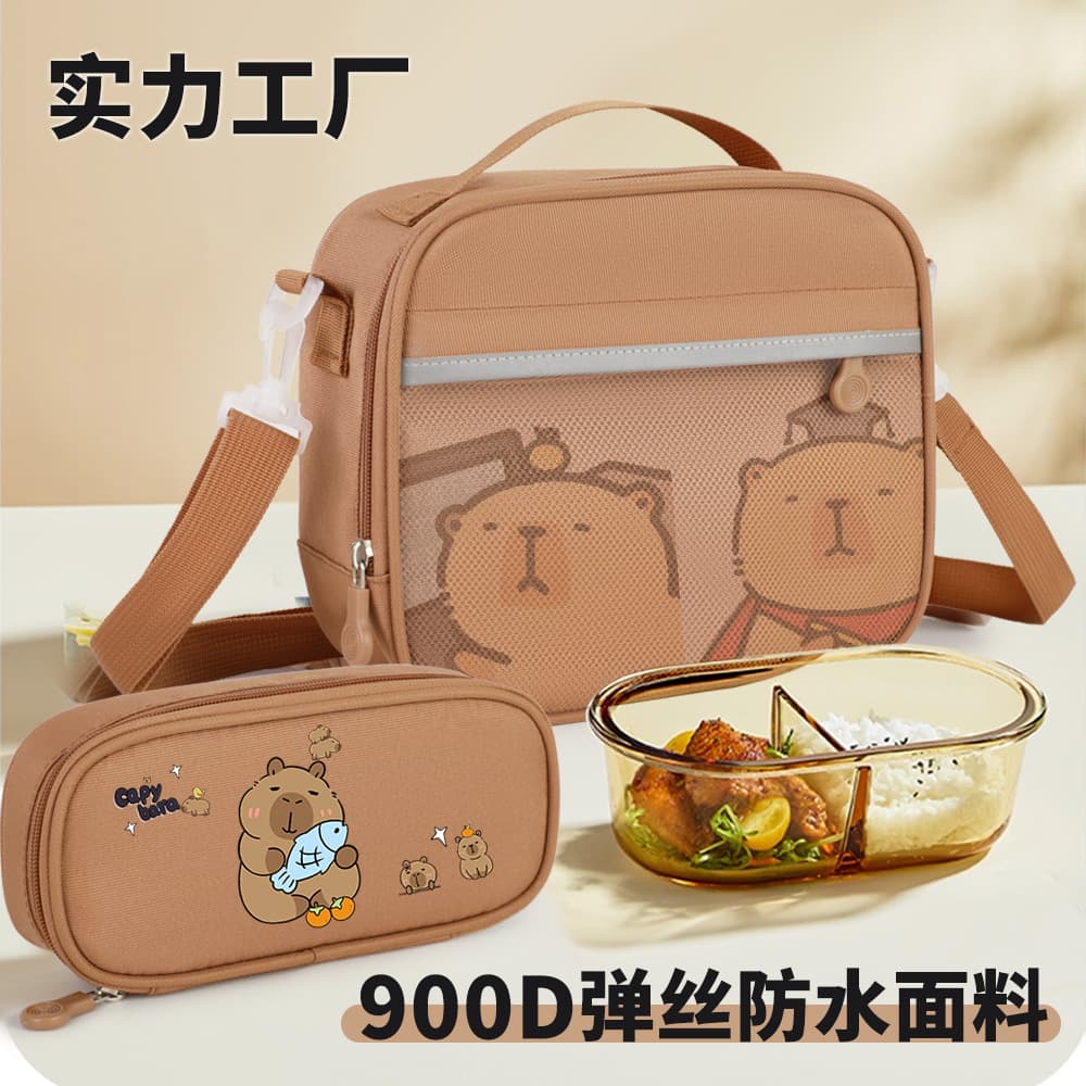 Children's lunch bag, large capacity lunch bag for office workers, lunch box, handbag, foreign trade, primary school student meal bag, pencil bag